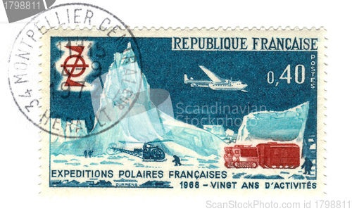 Image of Old french stamp - Polar exploration 1968 