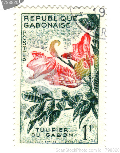 Image of Gobon stamp with flower 
