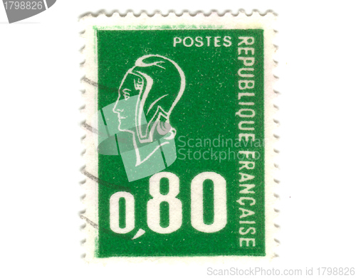 Image of Old green french stamp 