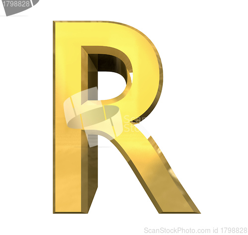 Image of gold 3d letter R 