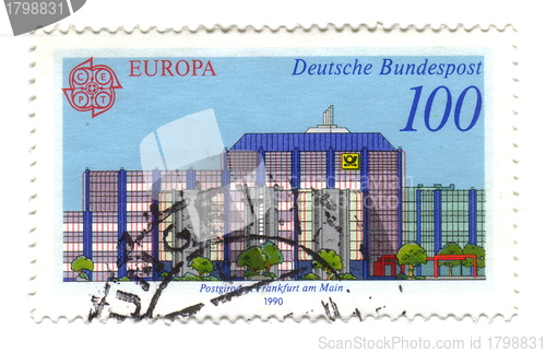 Image of GERMANY - CIRCA 1990: A stamp printed in Germany, shows Post Off