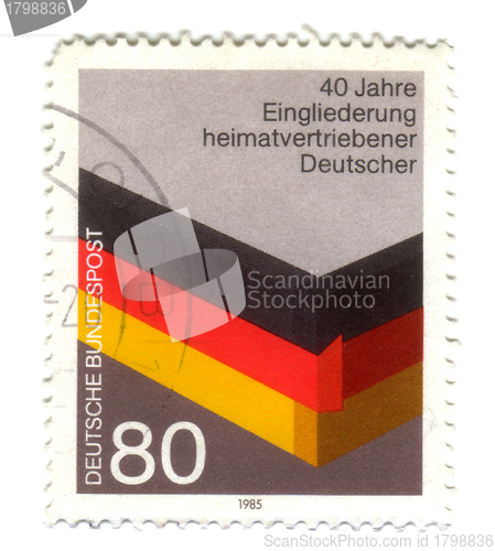 Image of GERMANY- CIRCA 1985: stamp printed by Germany, shows 40th. anniv