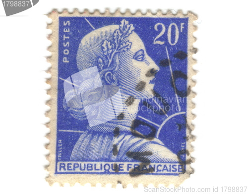 Image of Old blue french stamp 