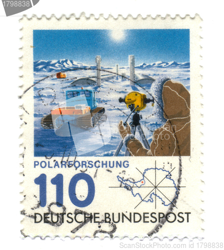 Image of CIRCA 1981:A stamp printed in Germany shows polar research georg