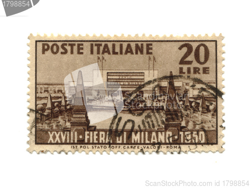 Image of ITALY - CIRCA 1950: A stamp printed in Italy, shows twenty-eight