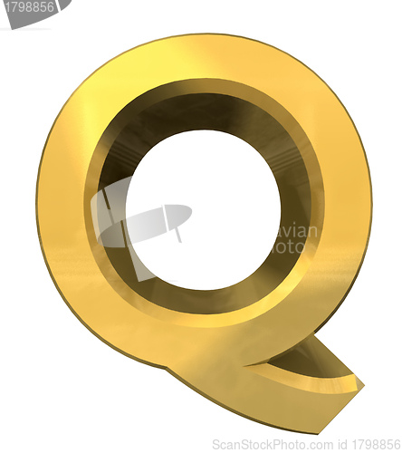 Image of gold 3d letter Q 