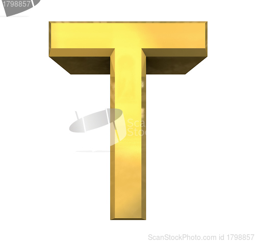 Image of gold 3d letter T 