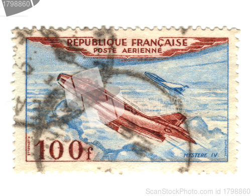 Image of Old Airmail postage stamp from France 