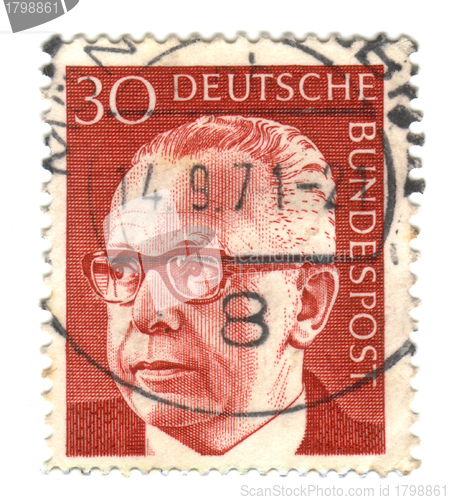 Image of GERMANY - CIRCA 1971: A stamp printed in Germany shows a portrai