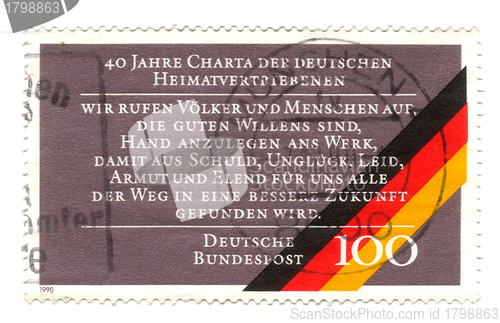 Image of CIRCA 1990: a stamp printed in the Germany shows 40th Anniversar