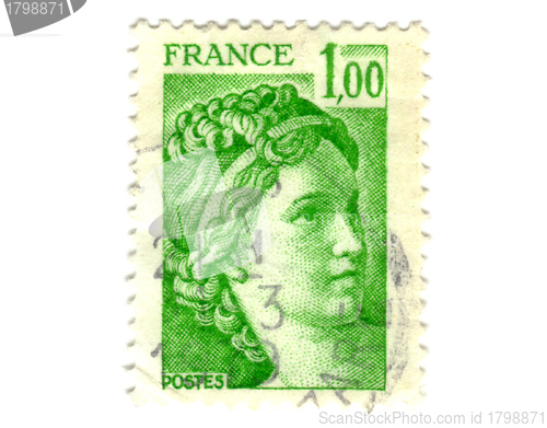 Image of Old green french stamp 