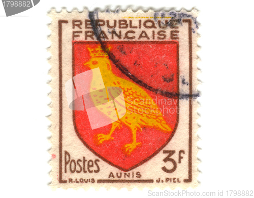 Image of Aunis City Coat of Arms Postage Stamp 