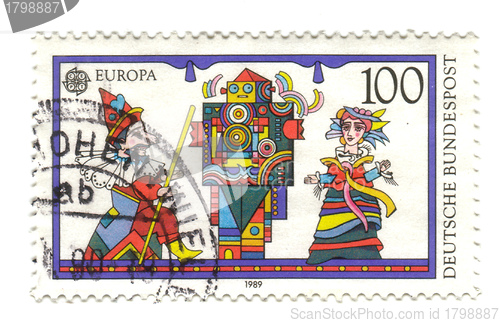 Image of GERMANY - CIRCA 1989: A stamp printed in Germany shows Puppet an