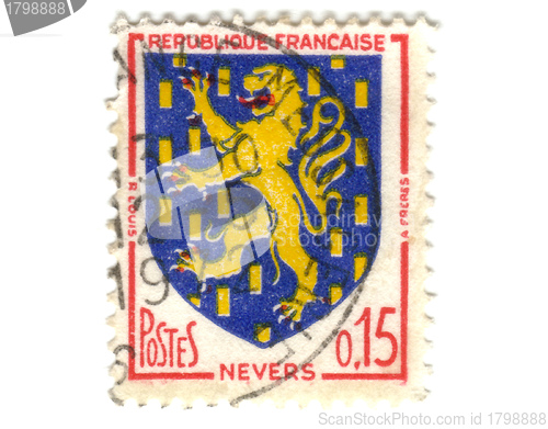 Image of Nevers City Coat of Arms Postage Stamp 