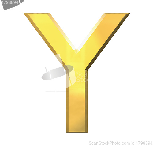 Image of gold 3d letter Y 