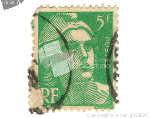 Image of Old green french stamp 