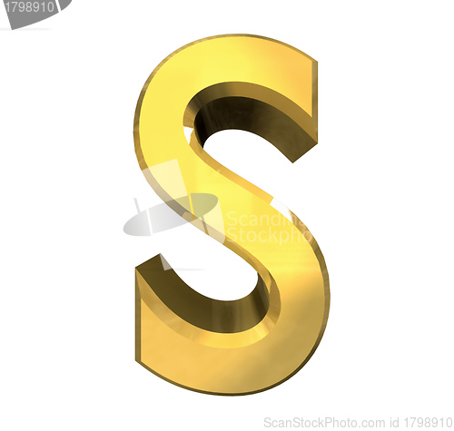 Image of gold 3d letter S 