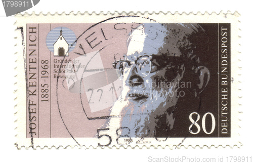 Image of CIRCA 1985: stamp printed by Germany, shows portrait Father Jose