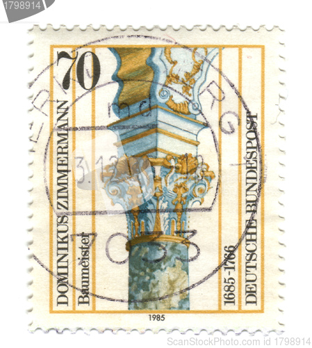 Image of GERMANY- CIRCA 1985: stamp printed by Germany, shows Dominic Zim