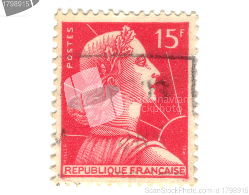 Image of Old red french stamp 