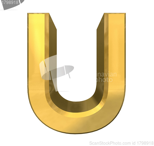 Image of gold 3d letter U 