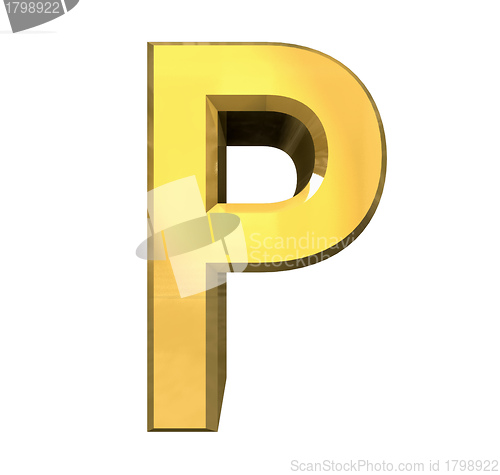 Image of gold 3d letter P 