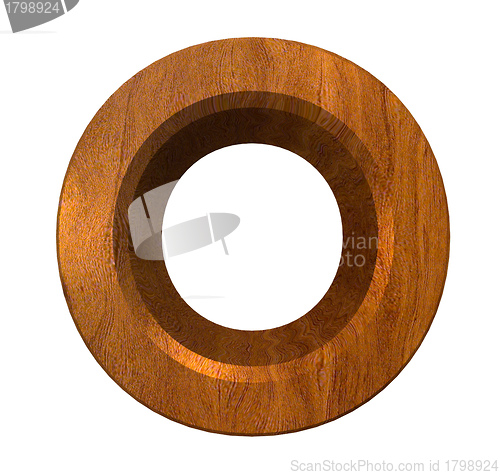 Image of 3d letter O in wood 