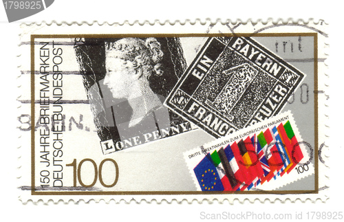 Image of GERMANY - CIRCA 1990: A stamp printed in Germany honoring 150 ye