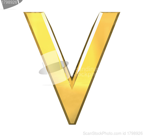 Image of gold 3d letter V 