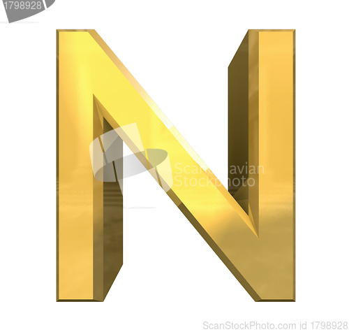 Image of gold 3d letter N 