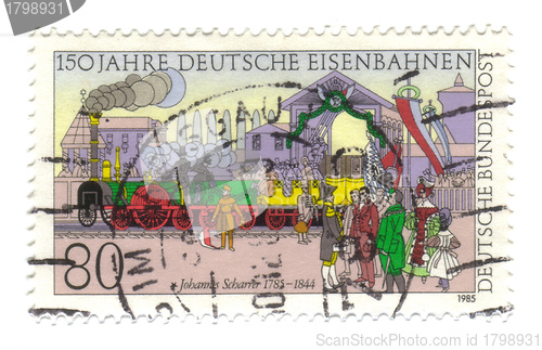 Image of GERMANY - CIRCA 1985: stamp printed in Germany, shows 150 years 