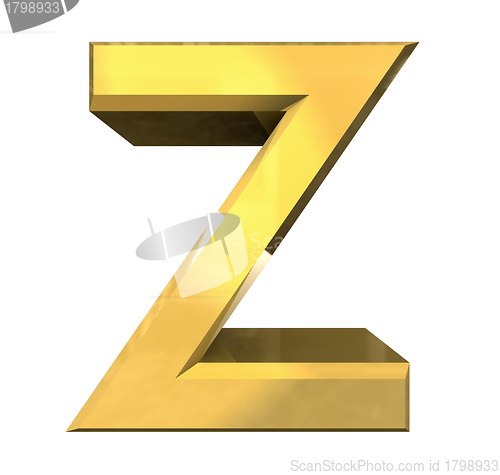 Image of gold 3d letter Z 