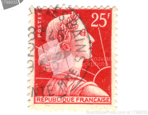 Image of Old red french stamp 