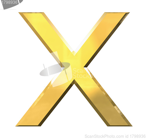 Image of gold 3d letter X 