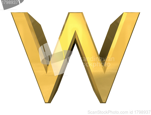Image of gold 3d letter W 
