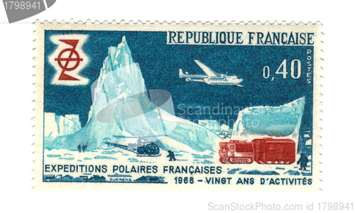 Image of Old french stamp - Polar exploration 1968