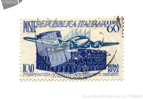 Image of ITALY - CIRCA 1952: stamp printed by Italy, shows Conference of 
