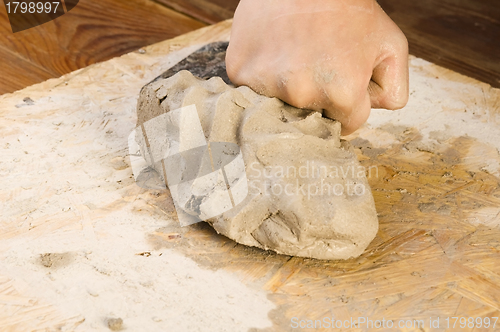 Image of Child hands of a potter