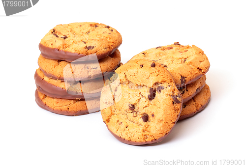 Image of Crispy Chip Biscuits with chocolate