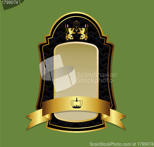 Image of Dark and gold label vector