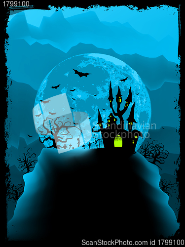 Image of Scary halloween vector with magical abbey. EPS 8