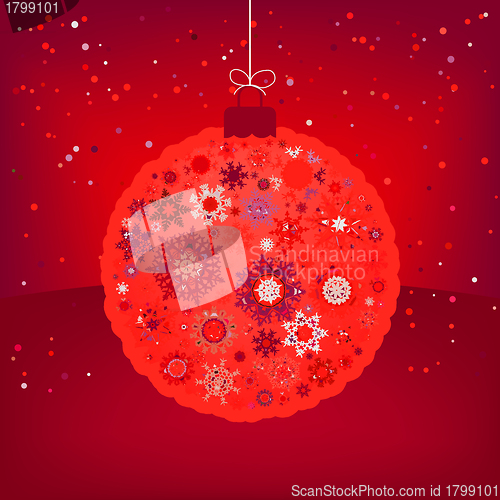 Image of Christmas card with orange ball. EPS 8