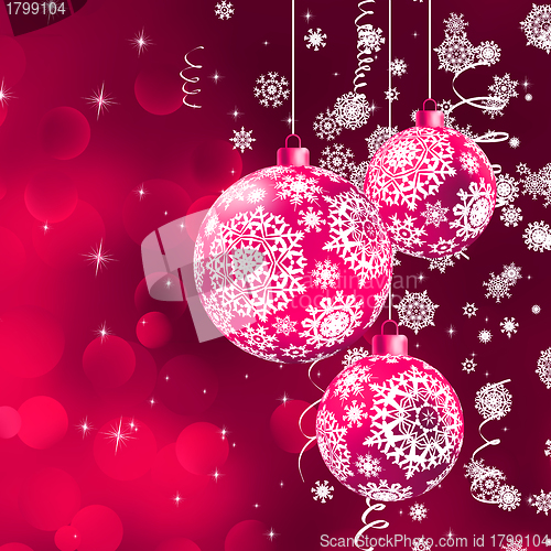 Image of Christmas background with the purple balls. EPS 8