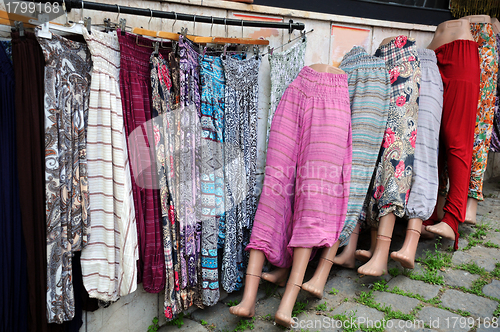 Image of Inexpensive Clothing at the Market