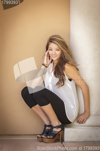 Image of Attractive Mixed Race Girl Portrait