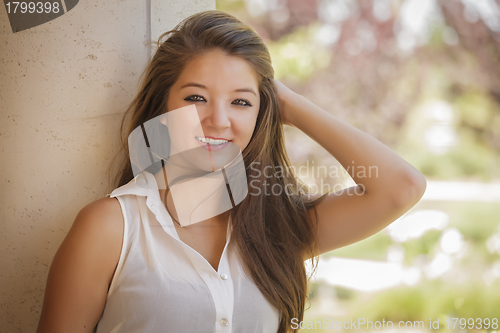 Image of Attractive Mixed Race Girl Portrait