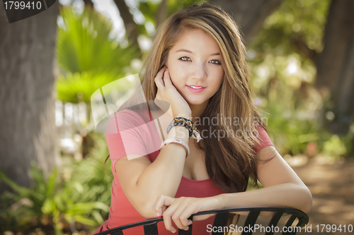 Image of Attractive Mixed Race Girl Portrait