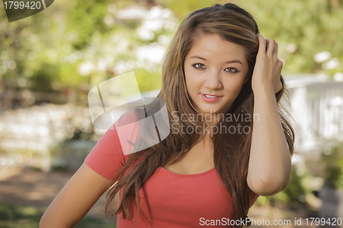 Image of Attractive Mixed Race Girl Portrait