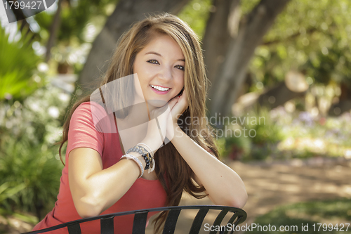 Image of Attractive Mixed Race Girl Portrait