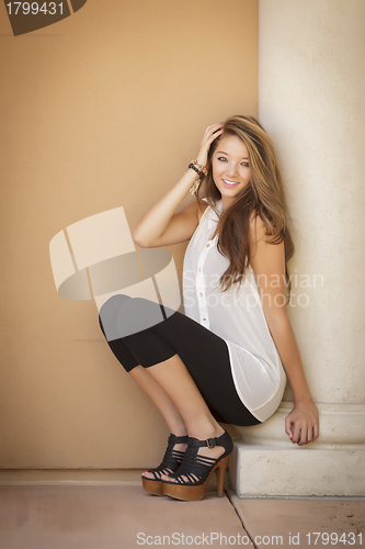 Image of Attractive Mixed Race Girl Portrait